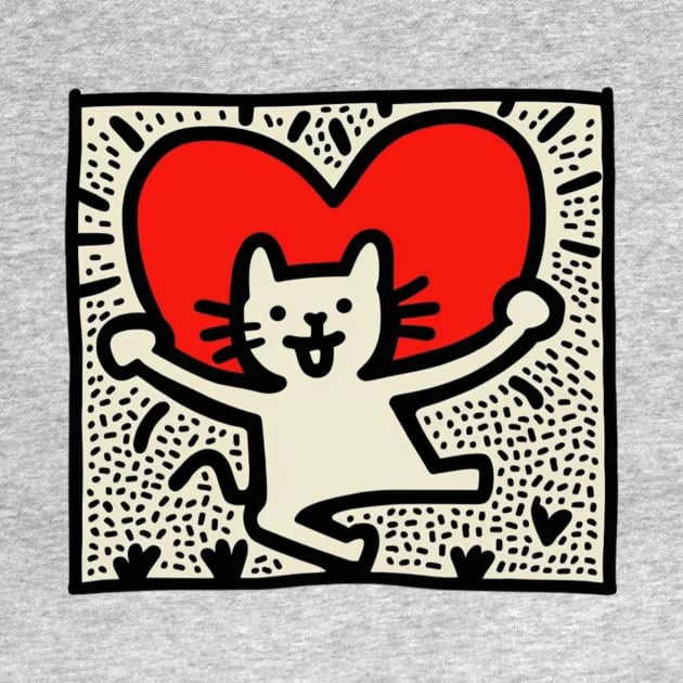 Funny Keith Haring, cats lover by Art ucef